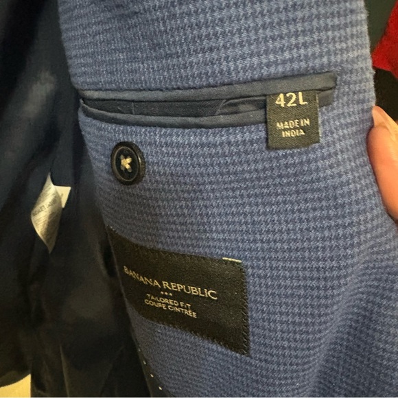 Banana Republic Tailored Fit Blue Textured Blazer | 42L /Office / Business/Mens - Picture 4 of 7